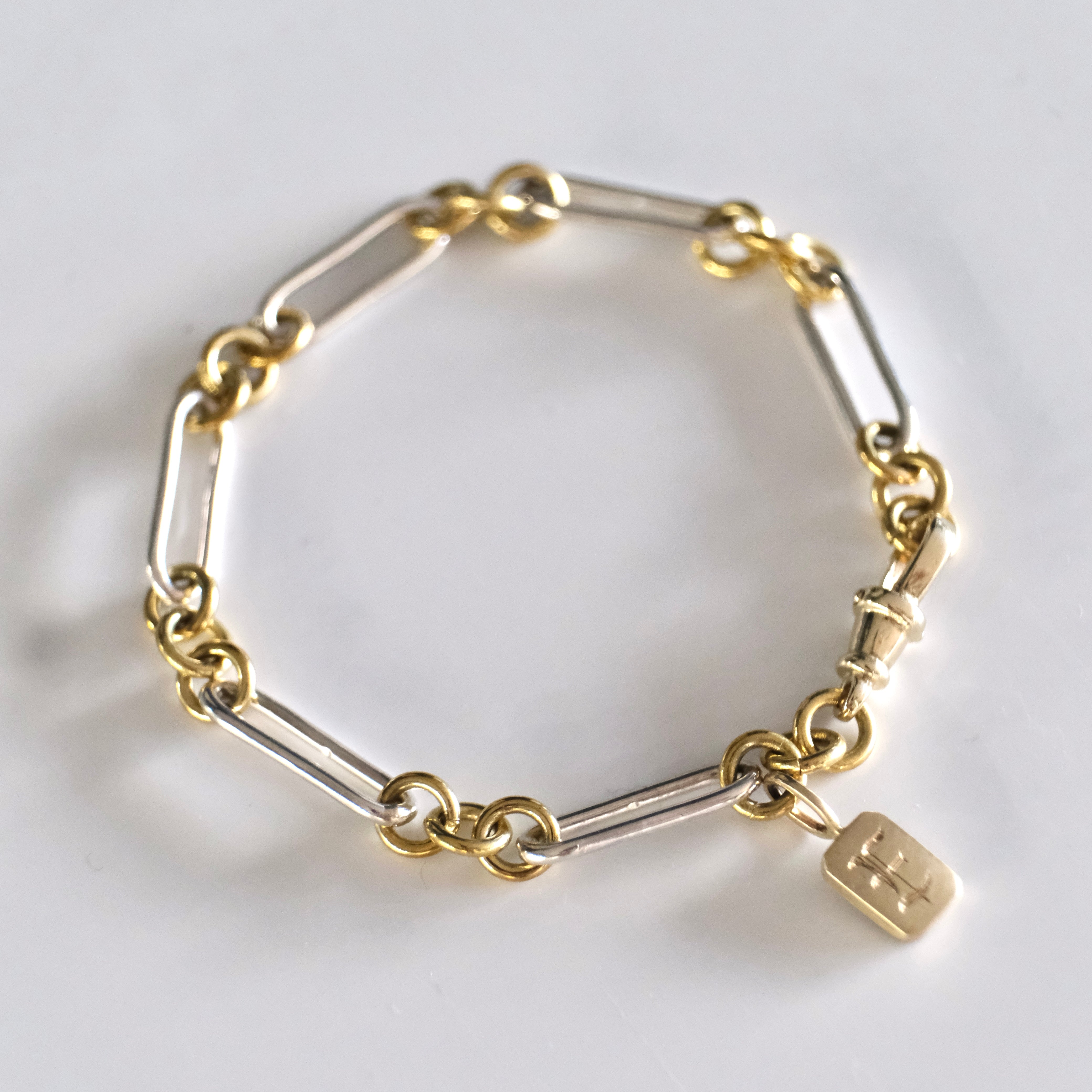 MIXED METAL PAPERCLIP LINK BRACELET